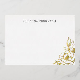 Invitación Con Relieve Metalizado Moda floral Peony Luxe Relieve metalizado de estac