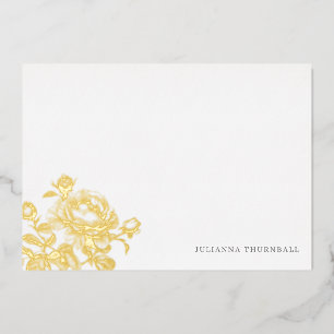 Invitación Con Relieve Metalizado Moda Rosa inglés Luxe Personal Stationery