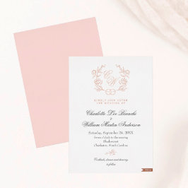 Invitación Con Relieve Metalizado Moda y romántico Boda rosa Rubor