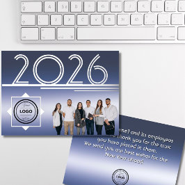 Invitación Con Relieve Metalizado Modern 2026 New Year Logo Photo Greeting Card