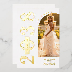 Invitación Con Relieve Metalizado Modern Exquisite Arch Framed Photo Graduation