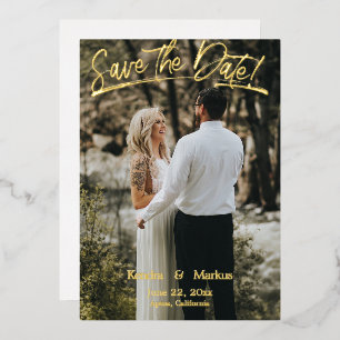 Invitación Con Relieve Metalizado Modern Save the Date Photo