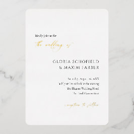 Invitación Con Relieve Metalizado Moderna Boda Mínima Elegante Formal