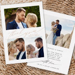 Invitación Con Relieve Metalizado Moderna Caligrafía de Boho 4 Foto Boda Gracias<br><div class="desc">Elegante y moderno boda de caligrafía boho con tarjeta de agradecimiento con una foto opcional y texto en la parte posterior. Puedes usar esta tarjeta para un boda, una ducha de novia, un compromiso, un aniversario o cualquier evento especial. Para una personalización más avanzada de este diseño, haga clic en...</div>
