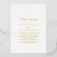 Moderna caligrafía Elopement Reception Gold