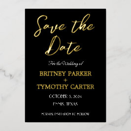 Invitación Con Relieve Metalizado Moderna caligrafía fotográfica de código QR Boda n