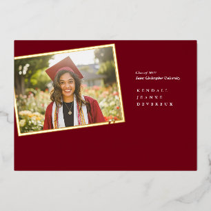 Invitación Con Relieve Metalizado Moderna Invitación de Relieve metalizado Maroon pa