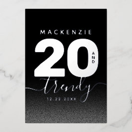 Invitación Con Relieve Metalizado Moderna Mint Green 20 y de moda