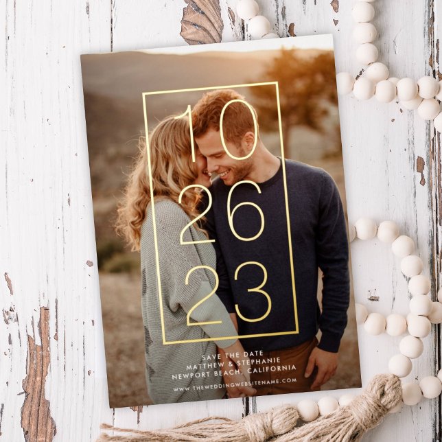 Invitación Con Relieve Metalizado Moderna su fecha en RELIEVE METALIZADO REAL Guarda (Subido por el creador)