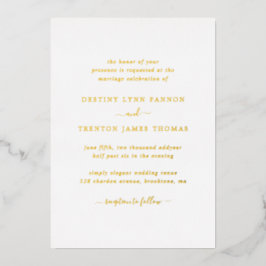 Invitación Con Relieve Metalizado Moderna y elegante boda