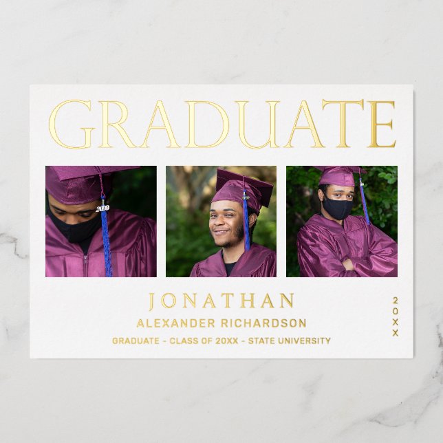 Invitación Con Relieve Metalizado Moderno 4 Relieve metalizado de fotografía Invitac (Anverso)