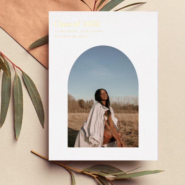 Invitación Con Relieve Metalizado Moderno Arco fotográfico Mínimo Graduado Relieve m (Subido por el creador)