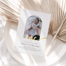 Moderno Arco Mínimo Foto Primer Cumpleaños