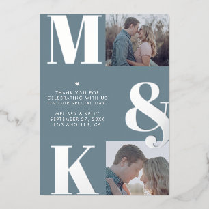 Invitación Con Relieve Metalizado Moderno Boda de fotografía Minimalista audaz Monog