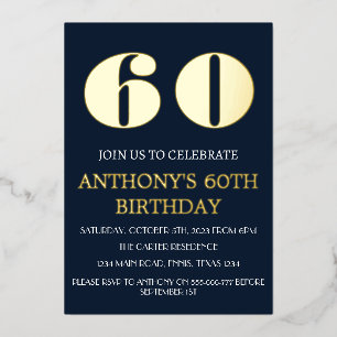 Invitación Con Relieve Metalizado Moderno código QR de Relieve metalizado dorado azu