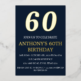 Invitación Con Relieve Metalizado Moderno código QR de Relieve metalizado dorado azu