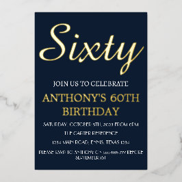 Invitación Con Relieve Metalizado Moderno código QR de Relieve metalizado dorado azu