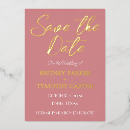 Invitación Con Relieve Metalizado Moderno código QR Foto Rosa   Boda de guión