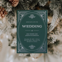 Moderno Deco | Boda elegante de verde navideño