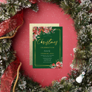 Invitación Con Relieve Metalizado Moderno Gala de Fiesta Corporativa de Navidad en O