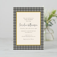 Moderno Gingham de cuadros en negro y blanco Baby 