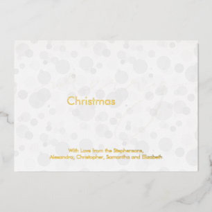 Invitación Con Relieve Metalizado Moderno Guión de Oro Blanco Bokeh Feliz Navidad