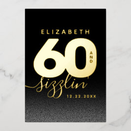 Invitación Con Relieve Metalizado Moderno Helado Girly Azul 60 y Sizzling