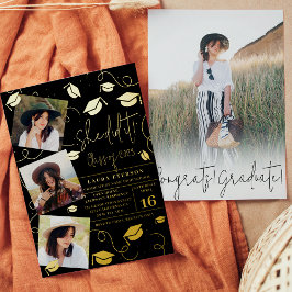 Invitación Con Relieve Metalizado Moderno Lo hizo con la graduación de una foto de m