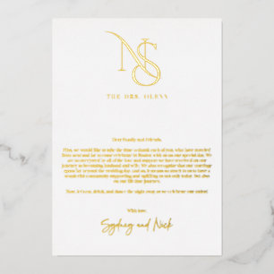 Invitación Con Relieve Metalizado Moderno Minimalista Monograma de Mesa de Boda Ag