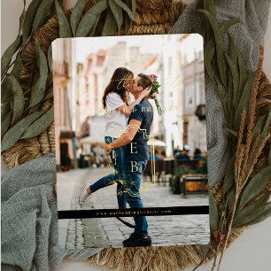 Invitación Con Relieve Metalizado Moderno Mínimo Contemporáneo   Foto Guardar la fec