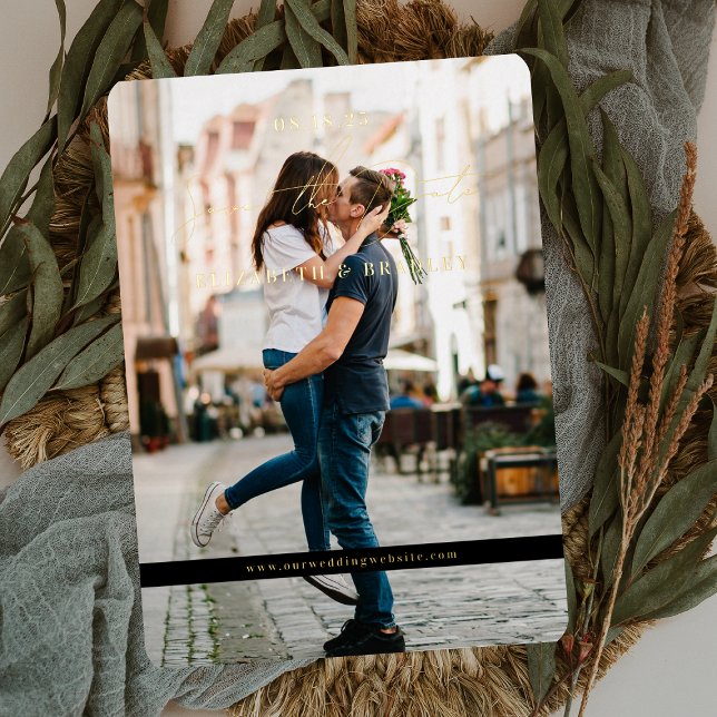 Invitación Con Relieve Metalizado Moderno Mínimo Contemporáneo | Foto Guardar la fec (Subido por el creador)