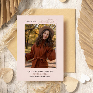 Invitación Con Relieve Metalizado Moderno Rubor de graduados de fotografía