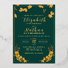 Moderno y elegante Boda floral verde esmeralda y d