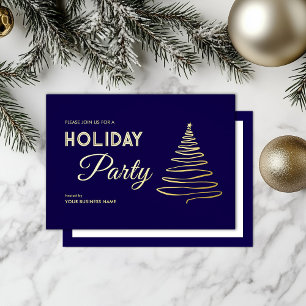 Invitación Con Relieve Metalizado Moderno y elegante fiesta de vacaciones de negocio