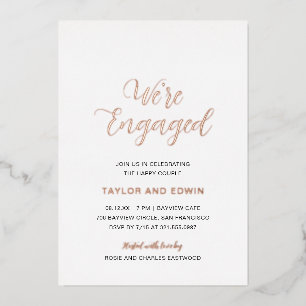 Invitación Con Relieve Metalizado Moderno y simple Rosa de oro de la fiesta de compr