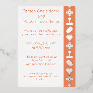 Invitación Con Relieve Metalizado Modo multijugador en invitación a Relieve metaliza