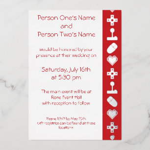 Invitación Con Relieve Metalizado Modo multijugador en la invitación al Relieve meta