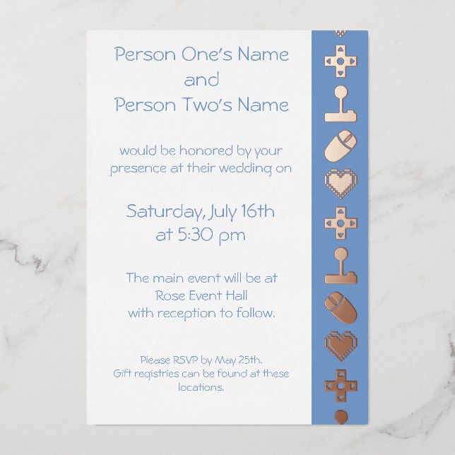 Invitación Con Relieve Metalizado Modo multijugador en la invitación al Relieve meta (Anverso)