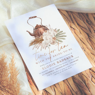 Invitación Con Relieve Metalizado Momento Brillante Para La Ducha Bridal Tea Boho Te