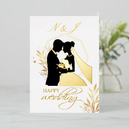 Invitación Con Relieve Metalizado Monograma de flechas elegantes de Relieve metaliza