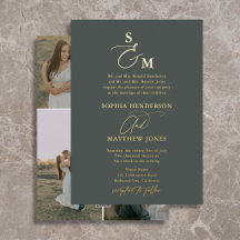 Monograma de letra script elegante formal para fot