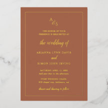 Monograma Simple de Rust Boda Formal Elegante