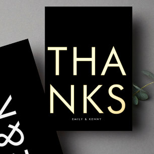 Invitación Con Relieve Metalizado Monograma Ultra Moderno Dos Gracias ORO