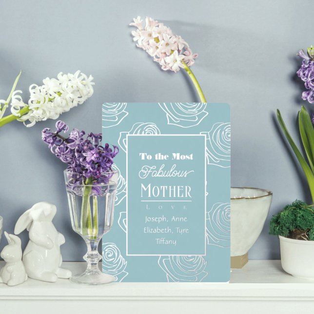 Invitación Con Relieve Metalizado Most Fabulous Mother Robin Egg Blue (Subido por el creador)