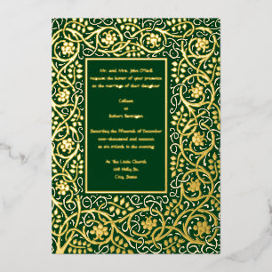 Invitación Con Relieve Metalizado Movimiento Vintage Arts & Crafts Frontera Roycroft