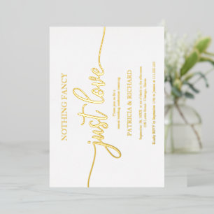 Invitación Con Relieve Metalizado Nada Fancy Ama Al Boda Casual