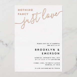 Invitación Con Relieve Metalizado Nada Fancy Just Love Boda