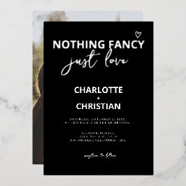 Invitación Con Relieve Metalizado Nada Fancy Just Love Minimalista Boda