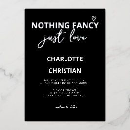Invitación Con Relieve Metalizado Nada Fancy Just Love Minimalista Boda