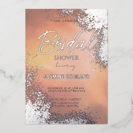 Invitación Con Relieve Metalizado Naranja hombre lavado cósmico ducha espuma